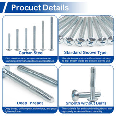 25Pcs Knob Pull Machine Screws, 8-32 X 1-1/2″ Cabinet Door and Drawer Handle Scr