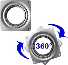 8Pack Lazy Susan Hardware, 4INCH Square Rotating Bearing Plate, 300lbs Capacity