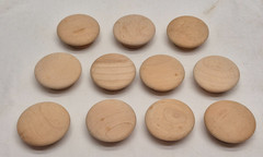 11 Unfinished Wood Wooden Round Drawer Pull Cabinet Door Knob Furniture Part