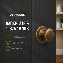 8 PCS Brushed Antique Brass Large Backplates Bifold Cabinet Knobs 21/3 In