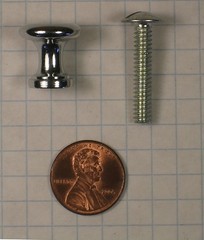CABINET KNOB, SOLID BRASS, 5/8″ DIAMETER, POLISHED CHROME-PLATED, 10-24 THREAD