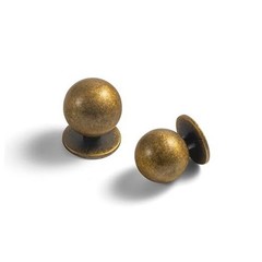 Set of -Sleek Round Cabinet Knobs – Retro and 1″ Diameter 12 Antique Brass
