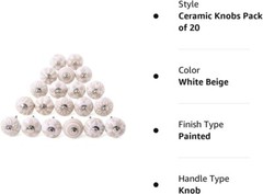 NAQSH Ceramic Cabinet Knobs – Set of 20 Handpainted Multipurpose Cupboard Door