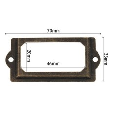 20Pcs Antique Brass Drawer Label for pull Cabinet Frame Handle File Name Card