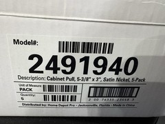 (25 Pack) Anvil Mark 5-3/8 in. Satin Nickel Cabinet Drawer Center-to-Center Pull