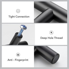 Timeless 5 Inch Matte Black Cabinet Handles – Durable Stainless Steel, 30 Count