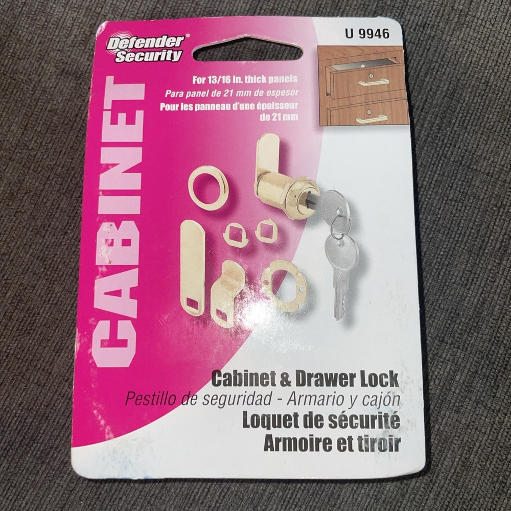 Prime-Line U 9945 Cabinet Lock Secure Important Files and Drawers 1-1/8”(2.9cm)