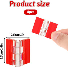 8Pcs Clear Plastic Hinges, Acrylic Small Hinges Self Adhesive Continuous Piano H
