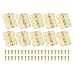10Pcs Small Jewelry Box Hinge 1-1/4 Inch 90-degree Butterfly Hinge Gold