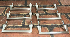 Solid Cabinet Handles 6 Pack 4-1/2 Inch Brushed Satin Nickel Drawer Pulls