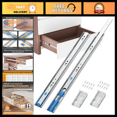 22″ Heavy-Duty Soft Close Drawer Slides – Full Extension Metal Ball Bearing Glid