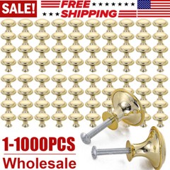 Round Mushroom Cabinet Knobs Pull for Kitchen Cupboard Door Dresser Gold Lot