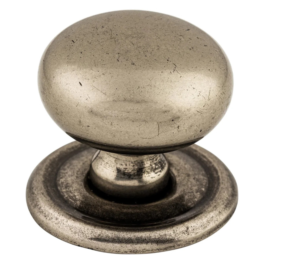 Top Knobs M25 Victoria Round Mushroom Knob Cabinet Pull, Pewter Antique