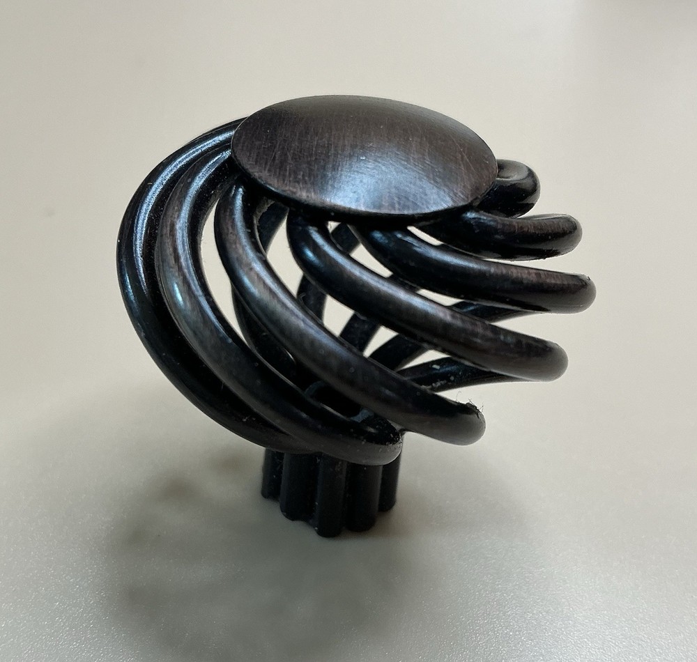 Gliderite 1.5” Twisted Birdcage Cabinet Knobs, Rustic Bronze, Lot-4, 1.5” Screw
