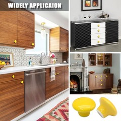 10 Pack Yellow Ceramic Kitchen Cabinet Knobs Pulls, 32 mm/1.26 Inch Retro Vin…