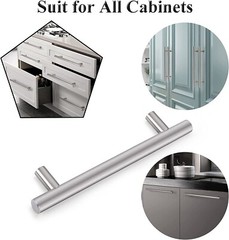10 Pack Stainless Steel Cabinet Handles Brushed Nickel Drawer Pulls 6-3/10″ C/C