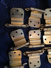 Nos 24 lot 12 sets Amerock 4000d-2 Brass Self-Closing 3/8″ Overlay Cabinet Hinge