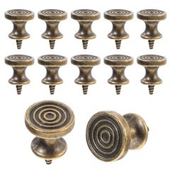 Trinkrittey 10pcs Mini Drawer Knobs Antique Self 1.5x2cm/0.59″x0.79″, Bronze