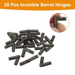 uxcell 20Pcs Invisible Barrel Hinges, 5x25mm Brass 0.2 x 0.98 Inch, Black