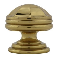 Cabinet Knob Bright Brass 1 1/4″ Dia Octagonal Shaped Design Renovators Supply