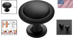 1-1/4″ Matte Black Cabinet Knobs – 30 Count