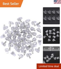 95-Pc 5mm Clear Shelf Support Pegs – Elegant Cabinet Clips for Sturdy Shelving