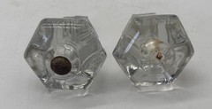 Set of 2 Vintage Original CLEAR Glass Cabinet Knobs Drawer Pulls 1.75×1.75”