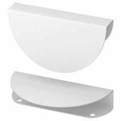2×2 IKEA BEGRIPA Door Handle Half Round 5 1/8″ White Steel Metal Drawer New