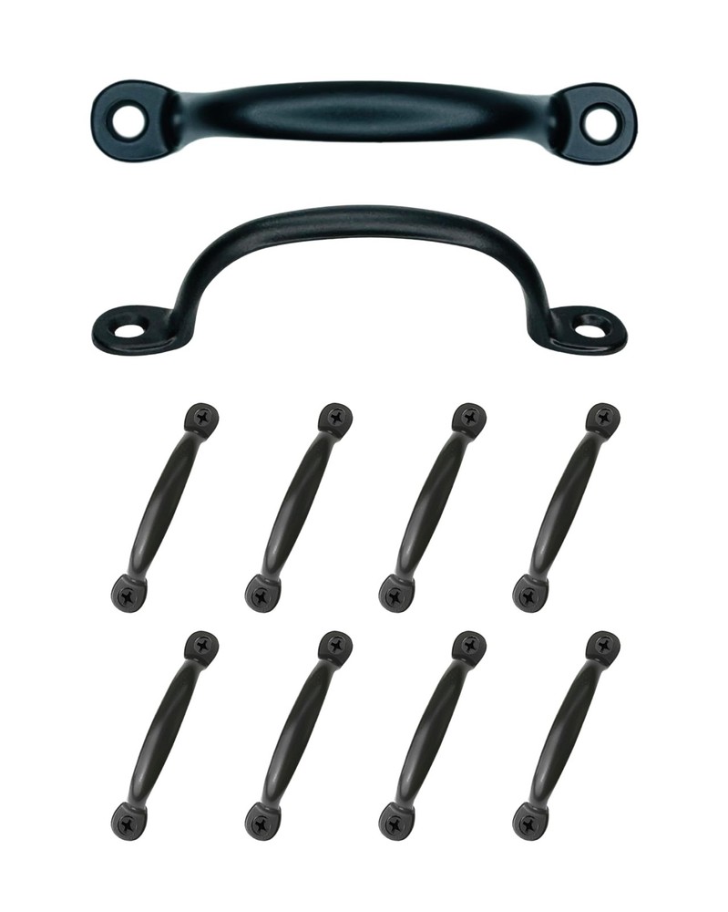10 PCS Oil Rubbed Black Utility Tray Drawer Pull Handles Screws Hardware