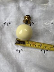 5 Round Vintage Cream Ceramic Porcelain Cabinet/Drawer Knobs Pulls Farmhouse