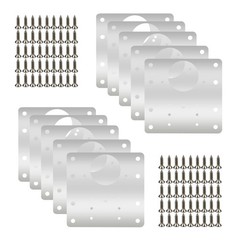 10 PCS 8 Hole Cabinet Hinge Repair Plate Stainless Steel Board Brackets