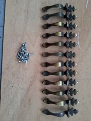 12 qty lot Amerock Antique English 4.5″ Cabinet Handle Pull+ Screws