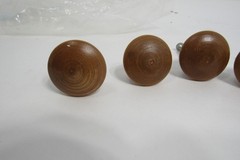 Maple Finish Wood Drawer Knob Lo Lot of 6 Mushroom 1.5″ Diameter x 1.25″ H