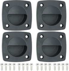 Marine Nylon Flush Pull Hatch Handle,Black Boat Recessed Square Lid Handle,Yacht