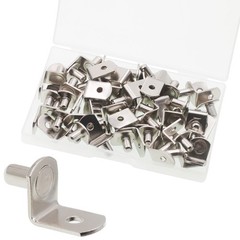 Shelf Support Pegs, 50 Pcs Pegs with Hole, 5mm 50 pcs L-Shaped, Silver