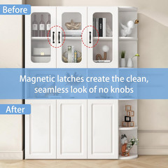 Metal Double Push to Open Cabinet Latch Heavy Duty Magnetic Door Catch for