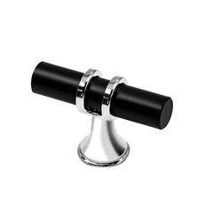 10-Pack Matte Black Silver T-Bar Cabinet Knobs 2-inch Hardware for Drawers