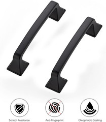 30 Pack 3-3/4 Matte Black Cabinet Pulls Kitchen Drawer Handles Square Foot