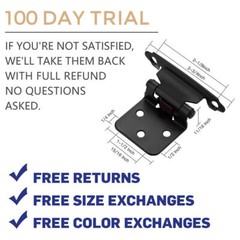 2/10/20/50/100pcs Kitchen Cabinet Self Closing Face Mount Cupboard Door Hinges