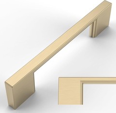 9 Pack * Brushed Brass Cabinet Pulls 3-3/4 Inch (96MM) Hole Centers Kitchen Cab