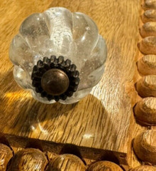 Scalloped Glass Metal Knob Cabinet Handles Furniture Hardware Cupboard Drawer