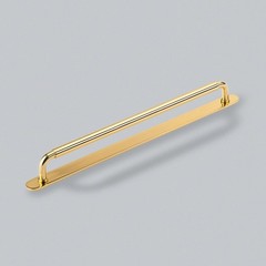 19.69″ Okus Kitchen Appliance Pull Handle + Back Plate Polished Brass Lacquered