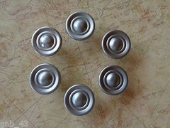 Set of 6 New Brushed Nickel/Stainless Steel Finish Round Cabinet Knobs Pulls
