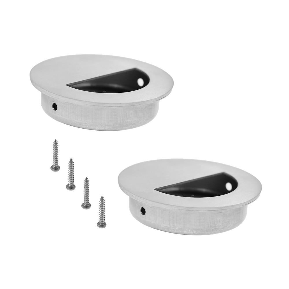 2 Pack Hidden Recessed Sliding Door Finger Pull Stainless Steel 70x15MM