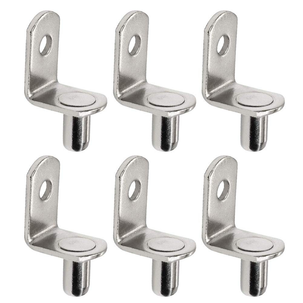 50 Pcs 5mm Shelf Pins, L-Shaped Nickel Plated Shelf Support Pegs with Hole fo…