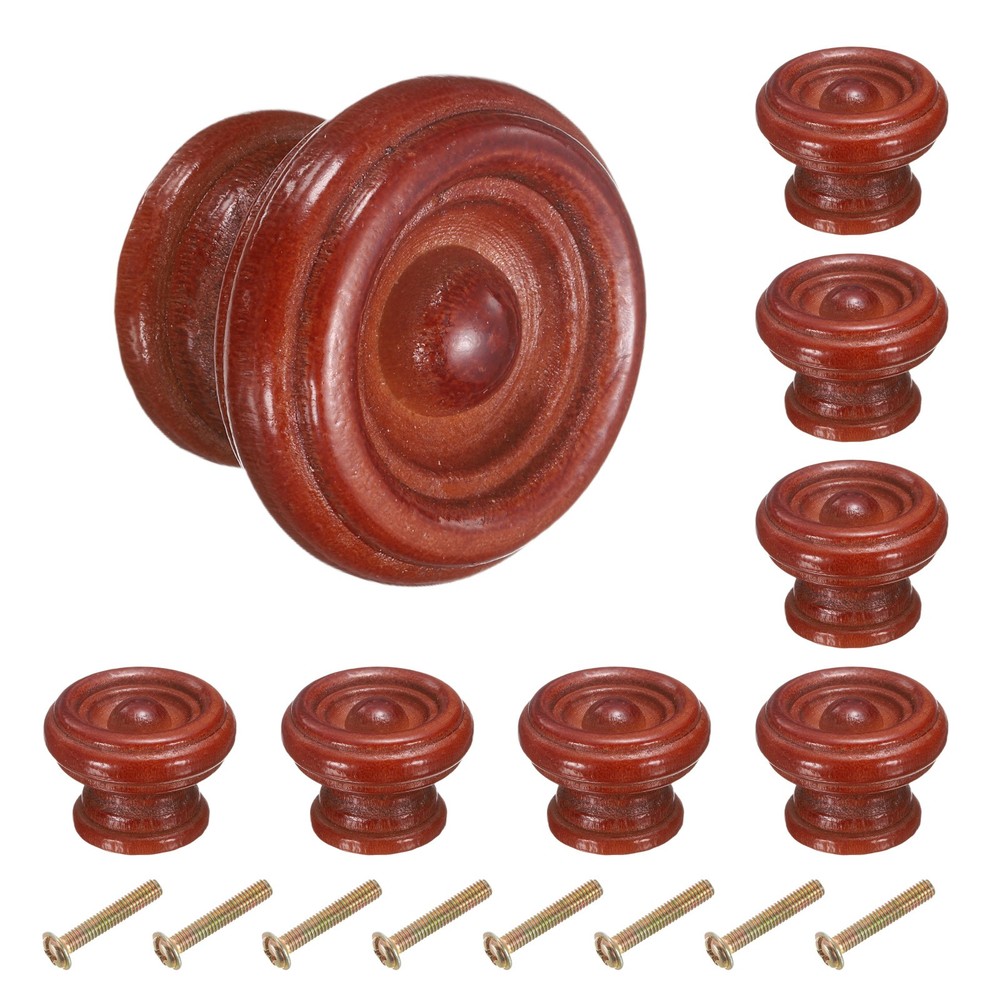 8pcs Wooden Knobs 37mm/1.5″ Mushroom Shape Single Hole Drawer Khaki