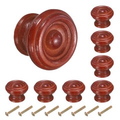 8pcs Wooden Knobs 37mm/1.5″ Mushroom Shape Single Hole Drawer Khaki