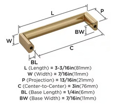 Amerock Metro 3″ Cabinet Pull Champagne Bronze BP37289CZ
