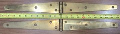 Vintage Pair of Brass Strap Hinges 20″ Stout