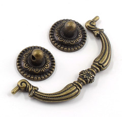 1~20PCS Vintage Drop Bail Dresser Pull Handle Drawer Pulls Rustic Antique Bronze